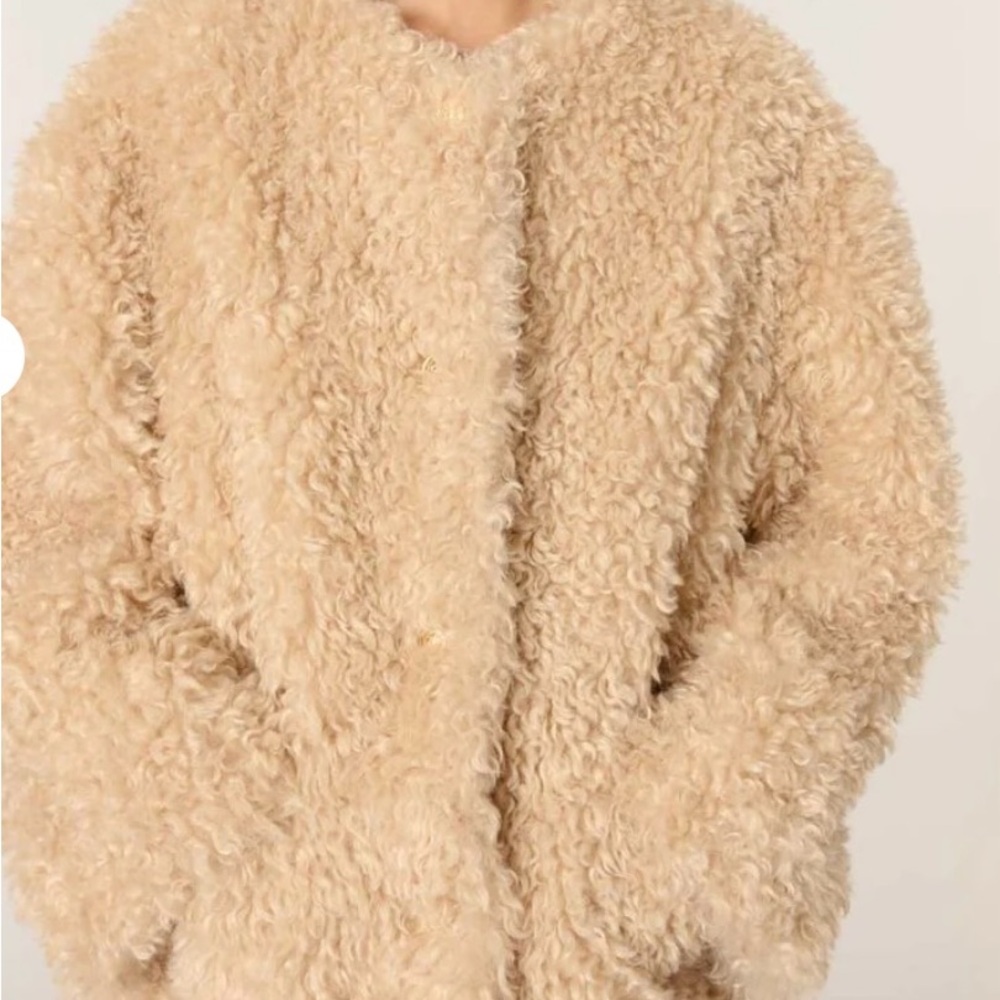 Maje Cream Teddy Jacket.          NEW W TAGS
